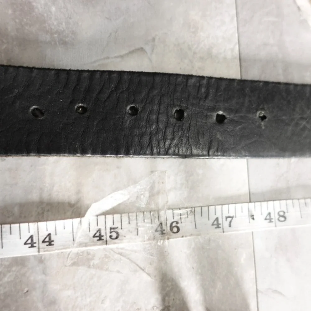 VTG Western Heavy Rodeo Belt Mens 46 Black PROPERTS LEATHER SADDLE‎ SOAP Buckle